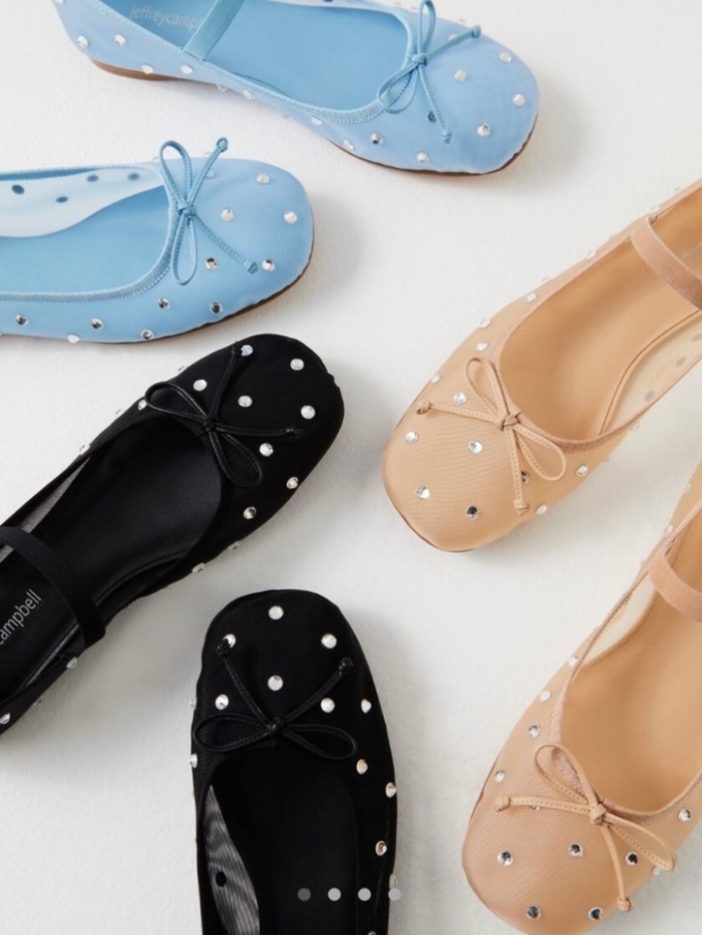 BRAND NEW Sky Blue Jeffrey Campbell SwanLake Embellished Mary-Jane Ballet Flats - Picture 2 of 5